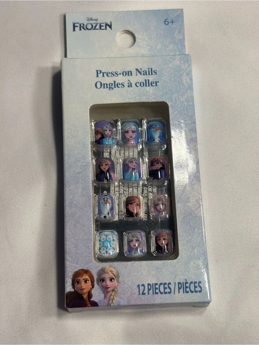 New Disney Frozen Press-On Nails Set - Purple & Blue